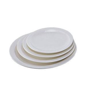 จานเซรามิกทรงกลมสีขาวล้วนสำหรับชุดภาชนะบนโต๊ะอาหารในงานเลี้ยงโรงแรม - Product Image 1