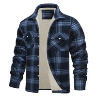 Vestes d'hiver épaisses pour hommes, style décontracté à carreaux, avec fermeture boutonnée, doublure polaire, en tissu sergé, pour le travail et l'extérieur