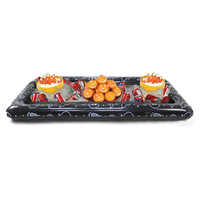 Seau à glace gonflable en PVC, jeu de lancer d'anneaux d'Halloween en forme de pierre tombale, refroidisseur de boissons pour fête, bar à glace 145x85cm