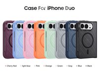 Étui de téléphone magnétique pour iPhone 18 Duo, design ondulé de luxe, finition mate anti-traces de doigts, coque de protection antichoc pour iPhone 18 Duo