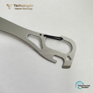 Fourchette-couteau multifonctionnelle en acier inoxydable pour l'extérieur avec ouvre-bouteille et mousqueton, couverts de camping portables - Product Image 5