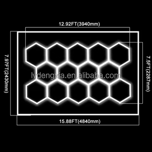 Luz LED para garaje Hexagonal cuerpo de aluminio suspendido diseño de panal club nocturno techo coche detalle estudio - Product Image 3
