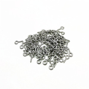 Tornillos de rosca cerrados con hebilla para joyería, chapados en plata, para hacer collares, forma de anillo SQK005 - Product Image 1