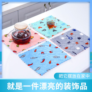 Paño de cocina de doble cara impreso Xin Zhong Hua, de microfibra coral, antiadherente, para ollas y sartenes. - Product Image 4