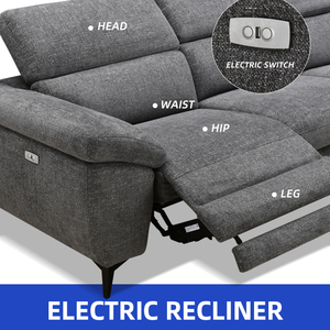 Modern Lüks Hakiki Deri Yatarlı Koltuk 3 Kişilik L Şeklinde Köşe Koltuk Oturma Odası Otel Elektrikli Yatarlı Depolama Alanlı - Product Image 3