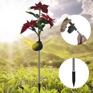 Fourniture transfrontalière solaire LED lumineuse lampe à fleurs artificielles arrangement saisonnier extérieur pour sol de cour de maison de noël - Product Image 6