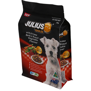 Bolsa resellable de fondo plano personalizada, embalaje seco de comida para perros y mascotas, bolsas de plástico de pie por golosina para comida para perros, 15kg, 20kg - Product Image 6