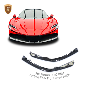Spoiler de pare-chocs avant en fibre de carbone sèche pour Ferrari SF90, style OEM, séparateur avant, pièces de carrosserie - Product Image 4