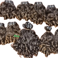 Extensions de cheveux naturels non-Remy indiens bouclés rebondissants, cuticules alignées, double trame, double tirage, avec cordon de serrage, origine Birmanie, Vietnam, 8-26 pouces