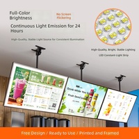 Panneau publicitaire lumineux LED ultra-fin en alliage d'aluminium haute définition pour les magasins de thé au lait et les restaurants