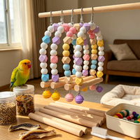 Accessoires pour animaux de compagnie : Perchoir suspendu pour oiseaux, balançoire pour perroquets, jouet coloré pastel, support de repos pour oiseaux