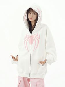 Sudadera con capucha de diseño personalizado para mujer, estilo Y2K, con bordado de araña, 420 g/m², tejido de punto, cremallera completa, informal, para invierno, con cuello con capucha y logotipo frontal - Product Image 5