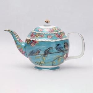 Blue Birds Floral 15pcs Royal Classic Coffee and <b>Tea</b> <b>Set</b> Luxury Gold Porcelain Vintage Cups & Saucers <b>Tea</b> <b>Pot</b> <b>Set</b> for <b>Tea</b> House - Product Image 4