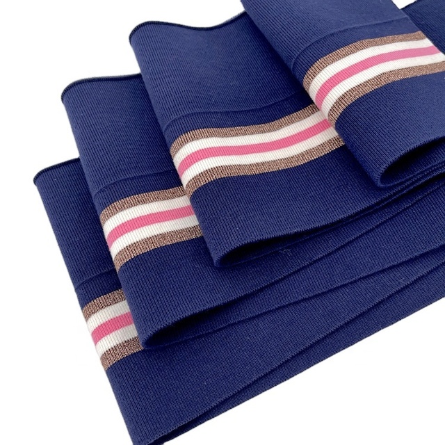 High Quality 97% Cotton 3% Spandex Stripe Ribbed Cuff Knitting Rib Hem