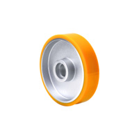 Roues pivotantes robustes en polyuréthane avec noyau en aluminium 125x32mm et roulement à billes jaunes pour chariot à main, directement de l'usine