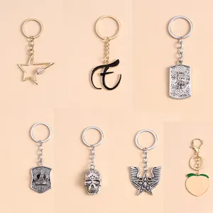 Wholesale Car Ornament Pentagon Wing Metal Keychains In Bulk