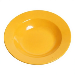 Yellow Melamine 4-Piece Dinnerware <b>Set</b> Dishwasher Safe Sustainable Minimalist Tableware Spoon Fork Plate Bowl Modern Kitchen - Product Image 4