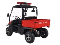 Camion de pompiers 4x4 UTV 390cc, véhicule utilitaire de lutte contre les incendies avec barre lumineuse d'urgence sur le toit, benne basculante pour le sauvetage agricole