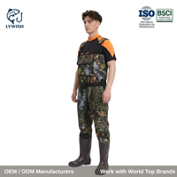 Cuissardes de pêche à la mouche en néoprène camouflage 4 mm, cuissardes de camping en plein air, cuissardes de chasse au canard en tissu nylon imperméable avec bottes
