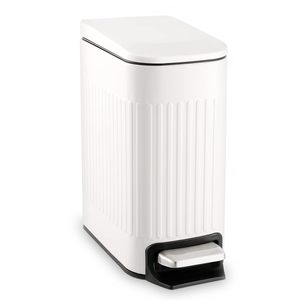 <span class=keywords><strong>Cubo</strong></span> de <span class=keywords><strong>basura</strong></span> delgado para baño con tapa, <span class=keywords><strong>cubo</strong></span> de <span class=keywords><strong>basura</strong></span> con Pedal de paso <span class=keywords><strong>pequeño</strong></span> de acero inoxidable de cierre suave con <span class=keywords><strong>cubo</strong></span> interior extraíble - Product Image 1