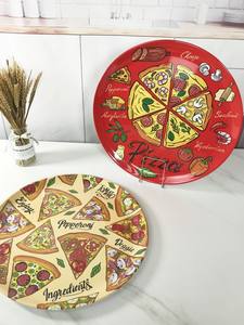 Plateau à <span class=keywords><strong>pizza</strong></span> en mélamine européenne avec motif de dessin animé, utilisation en restaurant, réutilisable, créatif, extra large, durable, incassable, style européen - Product Image 2