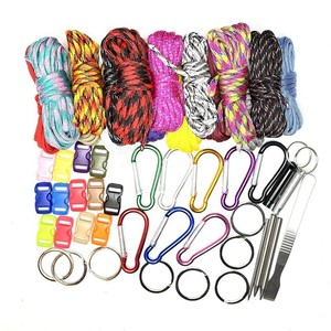Diy Paracord Kit 4mm 3m Nylon Survival Tools With Carabiners Buckles Whistles Tweezers Outdoor Gear Multi Color - Product Image 2