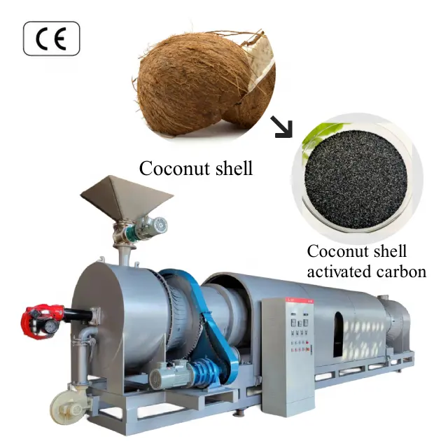 Mini guscio di noce di cocco carbone attivo carbone attivo macchina per la produzione di carbone attivo per legno