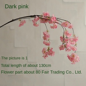 Decorazione Moderna Sospesa con Fiori di Ciliegio e Pesco in Seta per Matrimoni, Natale, Feste Nuziali, Decorazione da Soffitto, 4 Rami Lunghi - Product Image 3