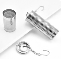 Infuseur à thé portable moderne en acier inoxydable 18/8 avec filtre à mailles fines et crochet de suspension pour la préparation du thé, des épices et des assaisonnements