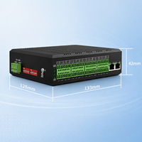 Server Serial 16 Saluran Kelas Industri DIN Rail 16 Saluran RS232 RS422 RS485 ke Dual 100M Ethernet dengan SSL MQTT SNMP