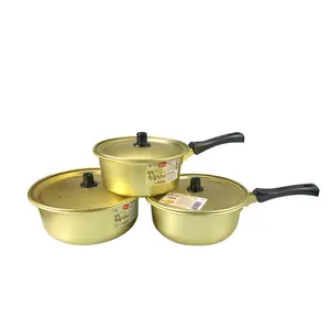 קוריאני צהוב אלומיניום Stockpot ראמן אטריות מיידי סיר קוריאני מהיר חימום ראמן בישול סיר עם מכסה עבור מטבח כלי בישול