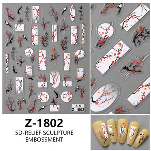 Calcomanías de <span class=keywords><strong>Uñas</strong></span> con Relieve 5D de Moda Tradicional China, Diseño de Bestia del Año del León para el Festival de Primavera, Adornos para Arte de <span class=keywords><strong>Uñas</strong></span> DIY - Product Image 6