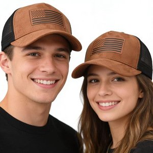 Gorro de Camionero de 5 Paneles Estilo Americano, Superventas, de Algodón Puro, Malla, <span class=keywords><strong>Gorra</strong></span> de Béisbol Bordada, Unisex, <span class=keywords><strong>Gorra</strong></span> de Trabajo de Copa Dura - Product Image 3