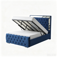 Nouvelle conception de lit rembourré alliant luxe haut de gamme, confort et style moderne en tissu, de bonne qualité