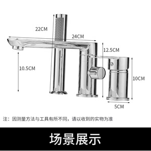 Vàng Hiện Đại 4 Mảnh Nóng Và Lạnh Sàn Gắn Brass Bồn Tắm Bồn Tắm Tập Tin Đính Kèm Tap Vòi Nước Thiết Lập Với Tay Vòi Hoa Sen Vòi Nước - Product Image 3
