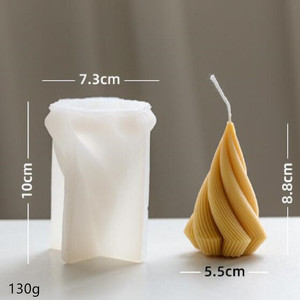 Xoắn ốc hình nón Silicone nến khuôn mẫu hình học khuôn mẫu cho Nến làm nhựa xà phòng đúc Xmas trụ cộ<span class=keywords><strong>t</strong></span> hình dạng cây khuôn mẫu - Product Image 6