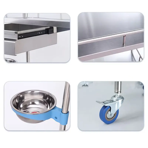 अस्पताल चिकित्सा ट्रॉली स्टेनलेस स्टील चिकित्सा उपकरण ट्रॉली - Product Image 4