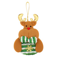 Ornements suspendus de Noël en peluche : Père Noël, Bonhomme de neige, Renne – Décoration de sapin, Cadeaux de Noël