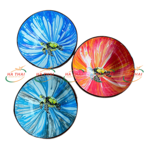 Bol en noix de coco peint à la main, design personnalisé, laque naturelle, finition huile de coco sans danger pour les aliments, réutilisable, écologique, style minimaliste, art - Product Image 6