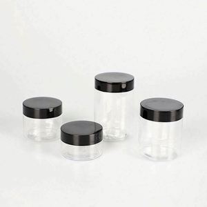 Wholesale 3.5 Gram Dry Herb <b>Flower</b> Clear Food Grade PET Smell-Proof Straight Jar Black Cap 1oz-4oz Customizable Labels <b>Stickers</b> - Product Image 5