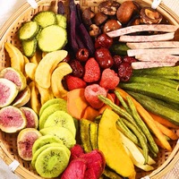 Hoogwaardige, laaggekookte vacuümgefrituurde groentesnacks, gemengde fruit- en groentechips, gezonde snacks voor op kantoor
