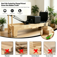 Reformer de Pilates en bois de chêne MJD, machine de Pilates professionnelle pour studio commercial, équipement de yoga et de Pilates en bois