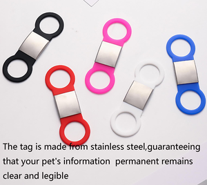 XL Stainless Steel <b>Custom</b> Pet ID <b>Tag</b> Button Closure <b>Dog</b> Name <b>Tag</b> Solid Ribbons Personalized Engraved Eco-friendly No Noise - Product Image 5