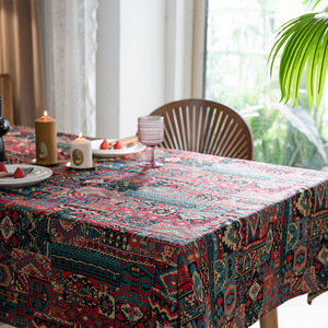Mantel Jacquard Geométrico Étnico Miao, Colorido, <span class=keywords><strong>de</strong></span> Doble Cara, Tela Gruesa, Estilo Bohemio, Decorativo para <span class=keywords><strong>Mesa</strong></span> <span class=keywords><strong>de</strong></span> Comedor - Product Image 2