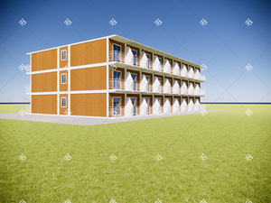 Casa contenedor de lujo de 3 pisos, prefabricada, paquete plano desplegable de China, edificio de oficinas prefabricado de huracán prefabricado llave en mano - Product Image 6