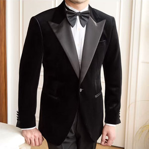 <span class=keywords><strong>Traje</strong></span> de Hombre de Alta Gama, Mezcla de Lana, Esmoquin Negro con Solapa de Satén, Atuendo Formal Personalizado <span class=keywords><strong>para</strong></span> Eventos de Gala - Product Image 4
