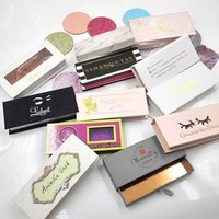 Boîtes à cils cosmétiques de maquillage en papier rose avec logo personnalisé Boîte d'emballage de bande de cils aimantée UV Advantage Sponge Liner Type