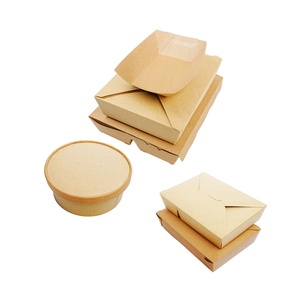 Customized High-quality Eco-friendly Biodegradable Recycled Materials Food Grade Kraft <strong>Paper</strong> <strong>Box</strong> Lid Noodle Salad Takeaway - Product Image 6