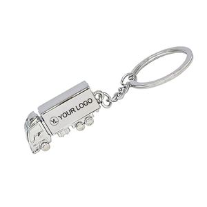 Porte-clés en métal personnalisé avec logo, en forme de mini semi-remorque, pour cadeau promotionnel de logistique - Product Image 1