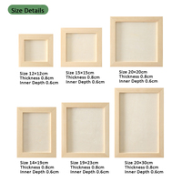 Cadre en bois massif pour boîte à ombres, cadre 3D creux vide, kit d'art DIY pour enfants, présentoir pour peinture à l'argile, maternelle et studio d'art